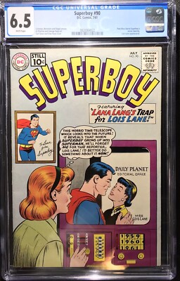 Superboy #90 CGC 6.5 White to White Pages 7/61 Lois Lane Appearance