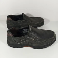 CAMEL CROWN Mens Black Loafers Slip On Loafer Leather Casual Shoes Sz 11.5