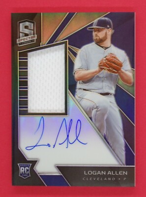 2020 Panini Spectra Logan Allen RC 180/199 AUTO JERSEY Prizm #116 