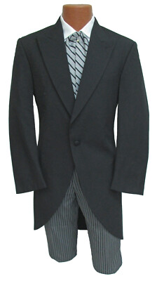 Boys Black Morning Coat Cutaway Frock with Long Tails Formal Wedding Size 8  | eBay