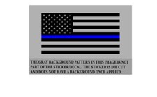THIN BLUE LINE AMERICAN FLAG LAW ENFORCEMENT/POLICE BLACK/BLUE Decal/Sticker