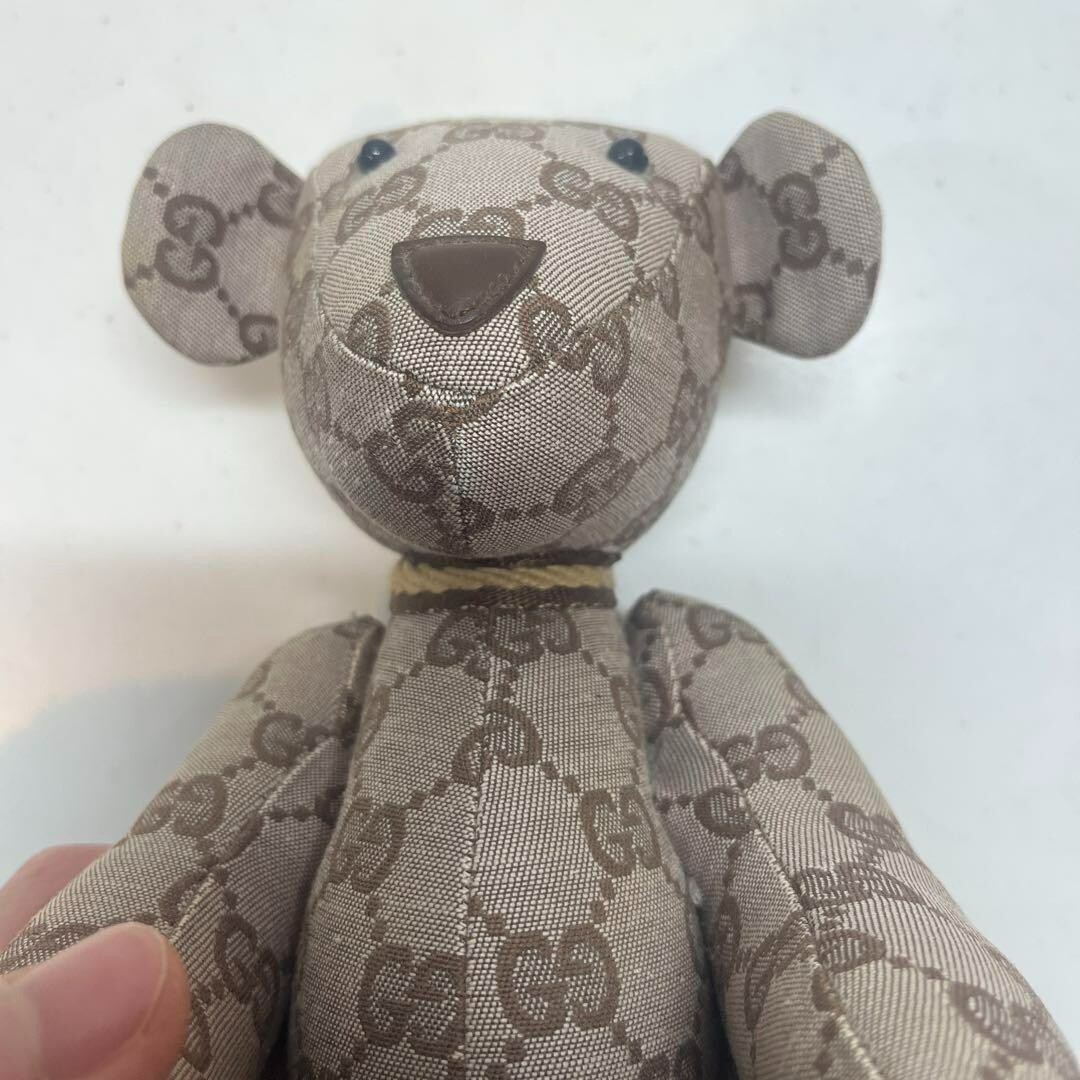 GUCCI GGパターン ぬいぐるみ GUCCI GG Pattern Monogram Teddy Bear Beige Canvas Plush Doll No