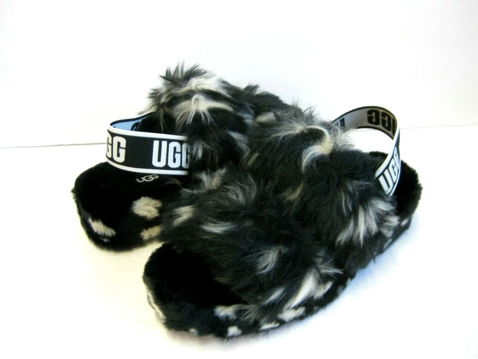 UGG OH YEAH SPOT SLIDE SANDALO DONNA MORBIDO NERO US 12 UK 10 EU 43