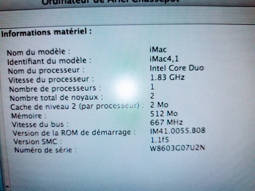Apple iMac "Core Duo" 1.83 Ghz 2Mo Cache 512Mo Ram- 17 pouces avec câble secteur - 第 5/5 張圖片
