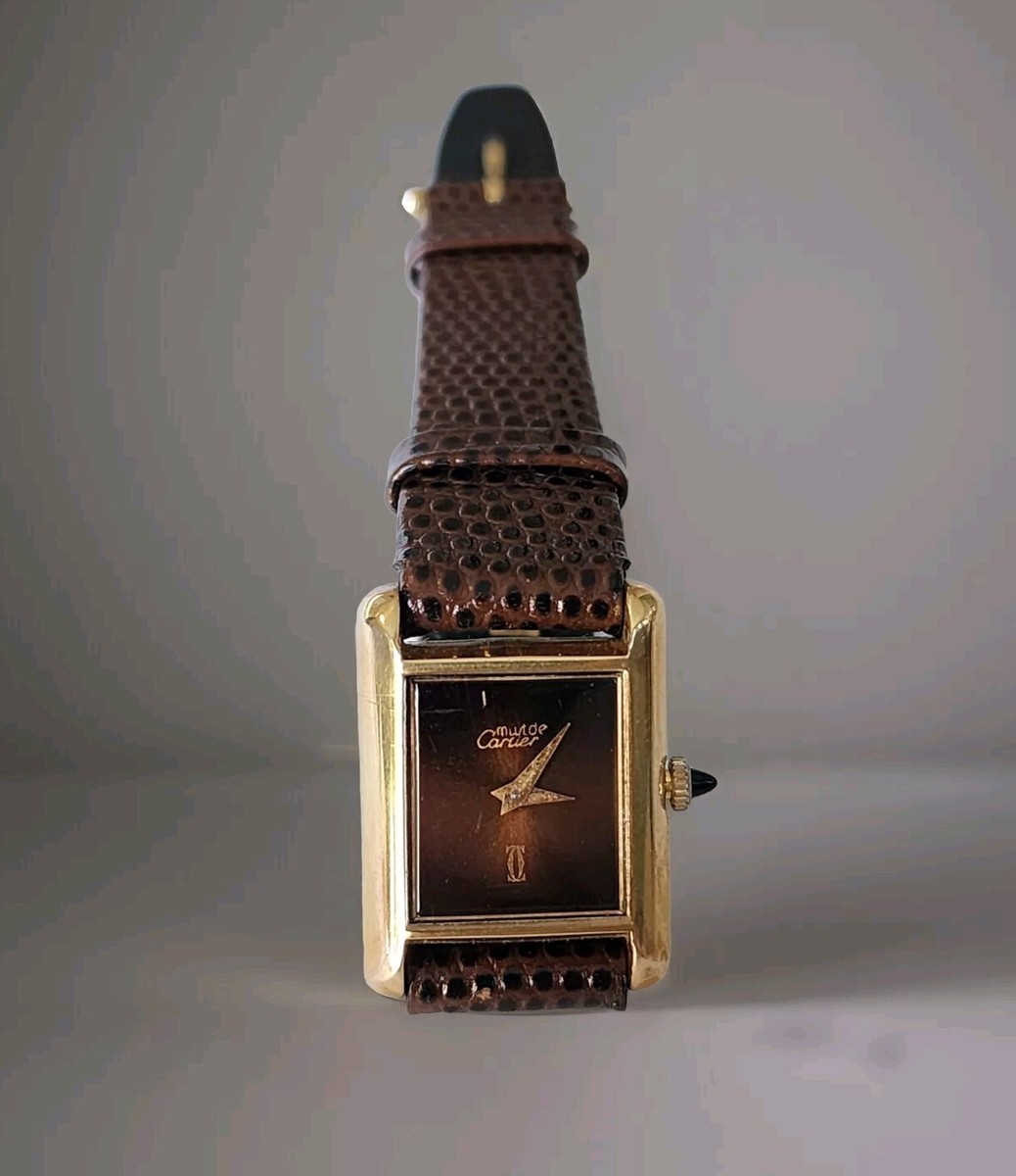 Must de Cartier Vermeil Tank Watch 18K Gold Electroplated/ Manual