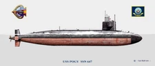 USS Pogy SSN-647 Ship Print US Navy