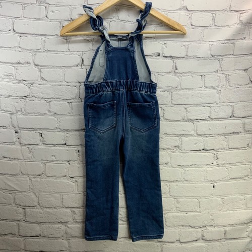 Genuine Kids By Osh Kosh Denim Overalls Girls Sz 4T Ruffled Straps Cotton Blend - Picture 3 of 5