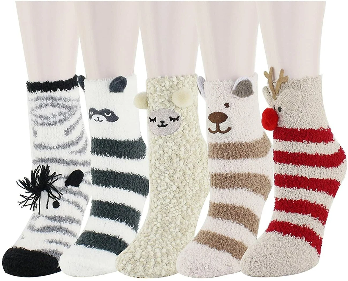 Fuzzy animal online slipper socks