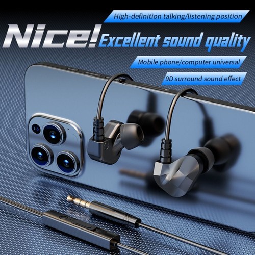 Noise Canceling Earphone 3.5MM Earbuds New Wired Headphones - Picture 5 of 12