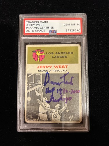 Autographed Jerry West 1961 Fleer IN ACTION Card HOF & The Logo PSA GEM MINT 10 - Picture 5 of 5