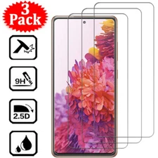 For Samsung Galaxy S21 FE S21+ S20 FE 3Pcs HD 9H Tempered Glass Screen Protector