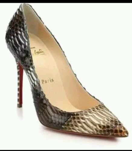 Christian Louboutin Decollete 554 Glitter Mini in (White) Glacier 100 mm  Size 39