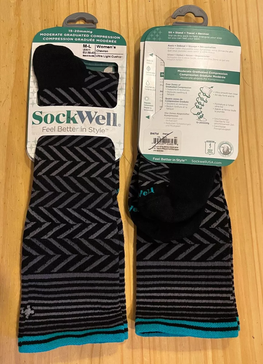 Sockwell Women's Chevron Graduated Compression Socks size US 8-11 EU 39-43