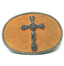 Country Cross Belt Buckle Rustic Religious Christian Gothic Western Vtg .TWY285