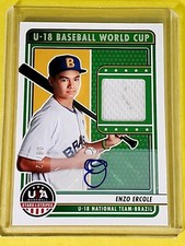 Enzo Ercole 2023 Panini USA Baseball U18 Team-Brazil World Cup Patch Auto 08/72