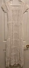 Edwardian Whitework Embroidered Eyelet Dress Wedding