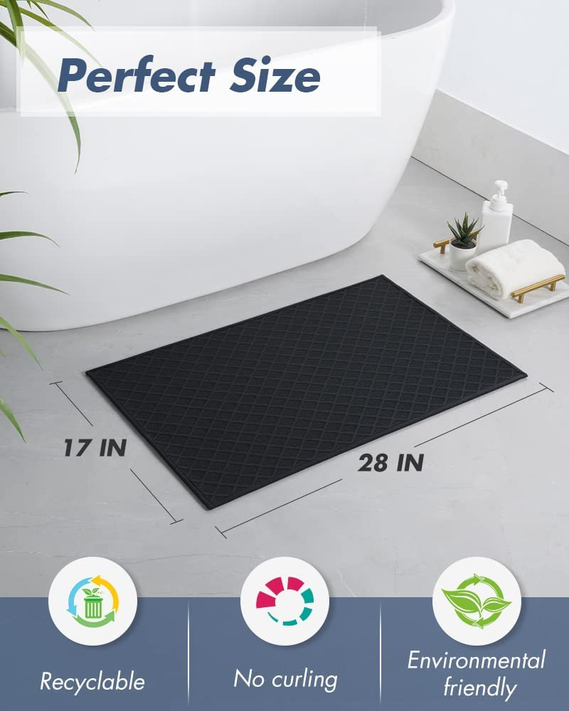 BathMat,Ultra Thin Bathroom Rugs,Rubber Bath Mats for Bathroom Non