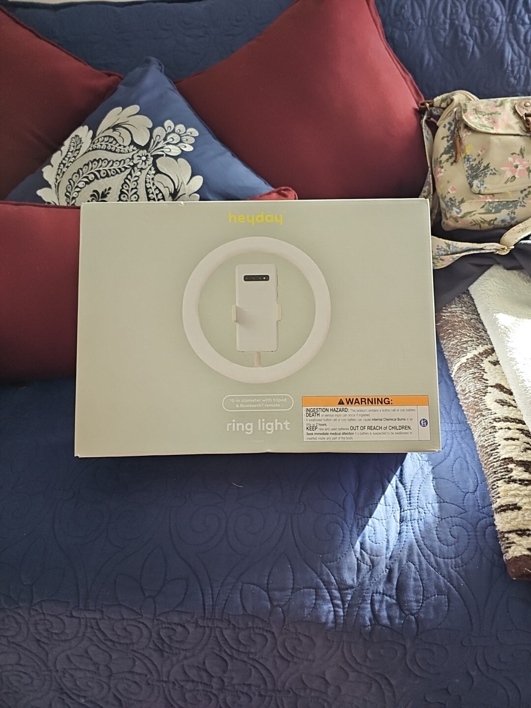 Heyday Ring Light with Tripod & Bluetooth Remote - Stone White (Target brand)-image