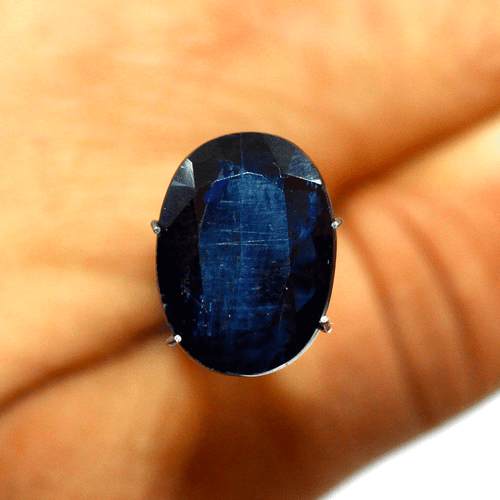9.16 CT Natural Blue Kyanite Untreated 15mmx11mm Oval Faceted Cut Loose Gemstone - Picture 5 of 13