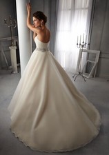 Intricately Beaded Waistband on Tulle Morilee Bridal Wedding Dress.