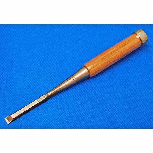 Tasai Oire Nomi Japanese Bench Chisel Polished Finish Blue Steel Red Oak 田斎 追入鑿 - Afbeelding 26 van 63