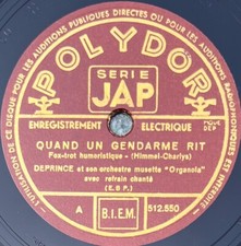 Deprince et son Orchestra Musette "Organola" DISC 78rpm POLYDOR JAP 512.550