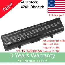 Battery for Dell Inspiron 1525 1526 1440 1545 1546 1750 GW240 X284G HP29 11.1V
