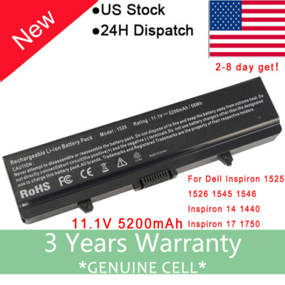 Battery for Dell Inspiron 1525 1526 1440 1545 1546 1750 GW240 X284G HP29 11.1V
