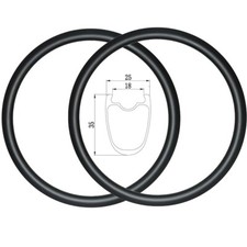 700C Disco Stradale Cerchi Carbonio 35mm Profondità Clincher Tubeless 25mm Larghezza 20 24 28 32H