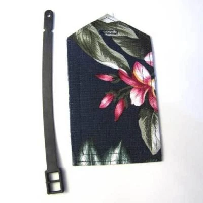 KC HAWAII Luggage Suitcase Travel Tag Tropical Flowers Fabric - 51219