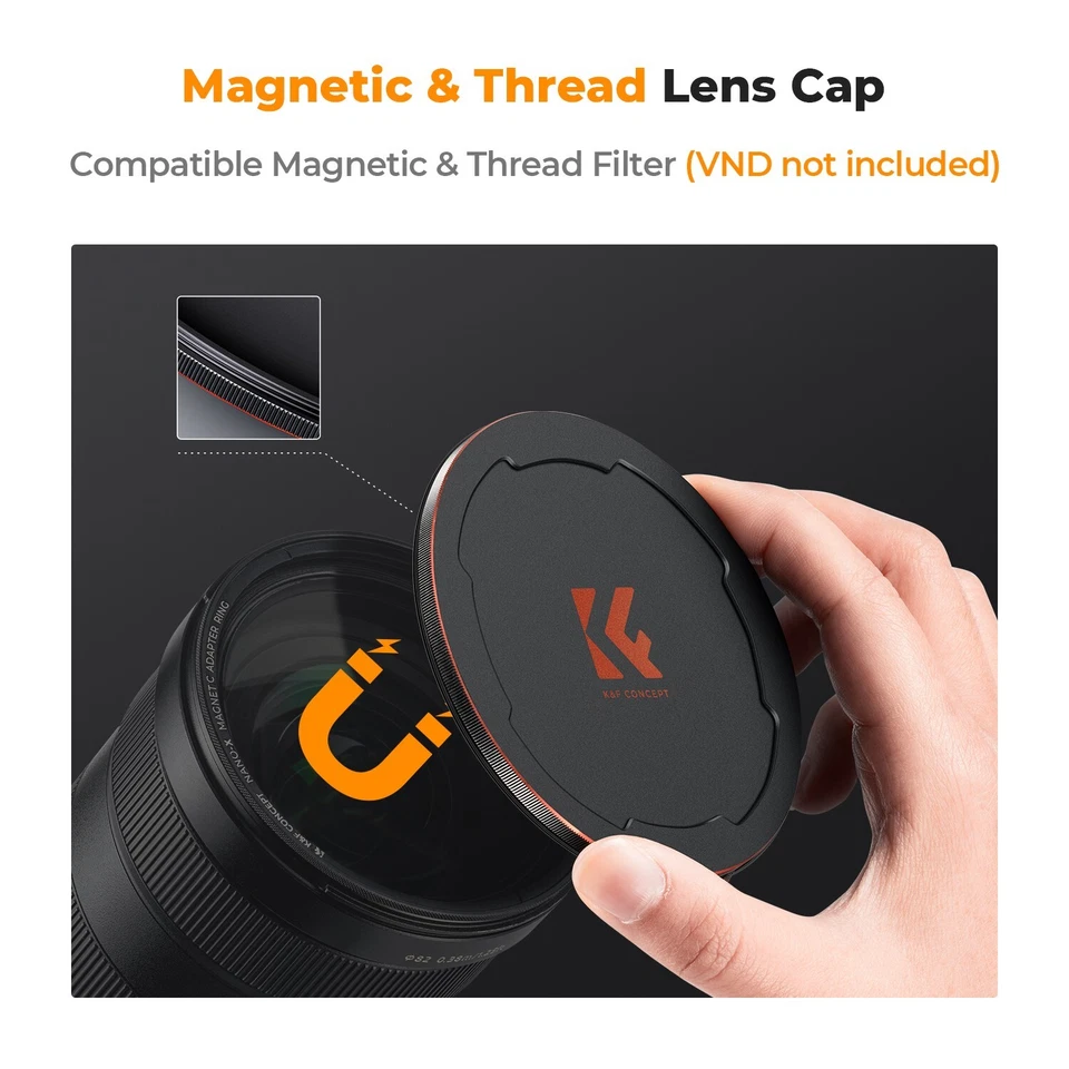K&F Concept NANO-X 82mm Magnetic Lens Filter Kit(CPL+ND8+ND64+ Magnetic Ring/Cap - Image 3 of 4