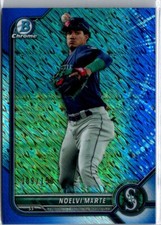 Noelvi Marte 2022 Bowman Chrome Prospect BCP-63 Blue Shimmer Refractor /150 REDS