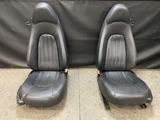 02-06 Maserati Spyder Front Driver Passenger Black Leather Seats