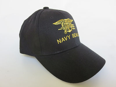 US Army Navy Seals Baseball Cap Black Insignia Eagle & Anchor USMC Marines Navy