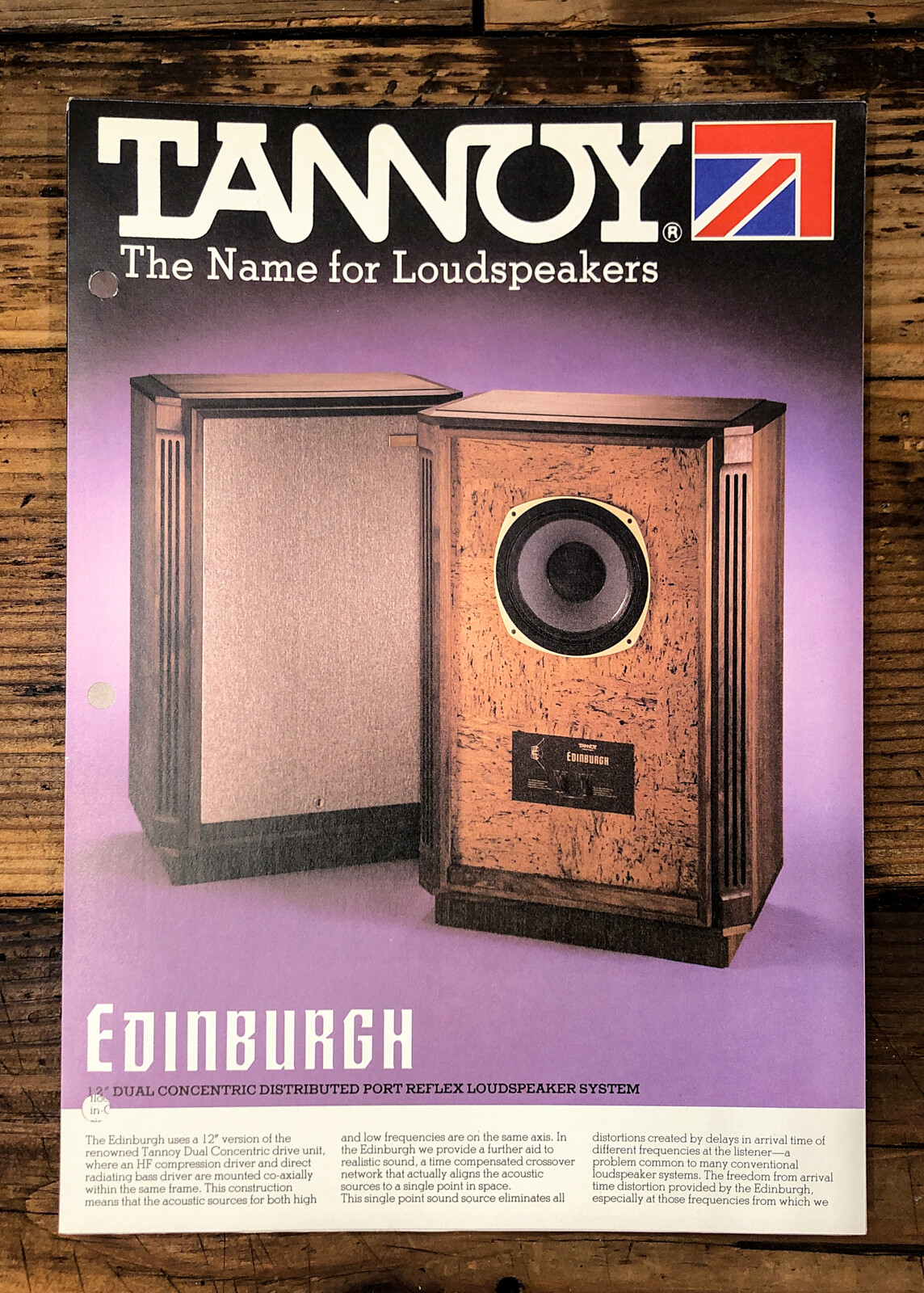 Tannoy Edinburgh Speaker 1pg Dealer Spec Sheet  *Original*