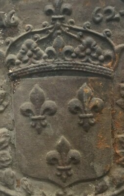 plaque de cheminée fonte avec blason