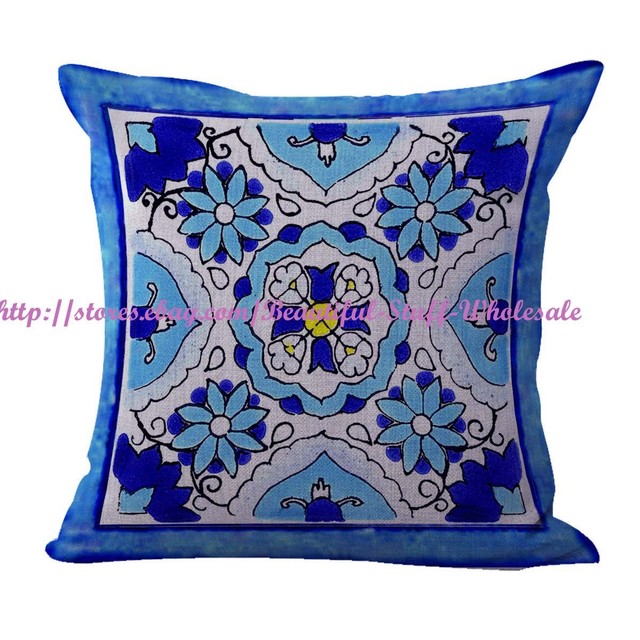 2pcs modern cushion covers talavera Mexican Spanish cushion cover eBay