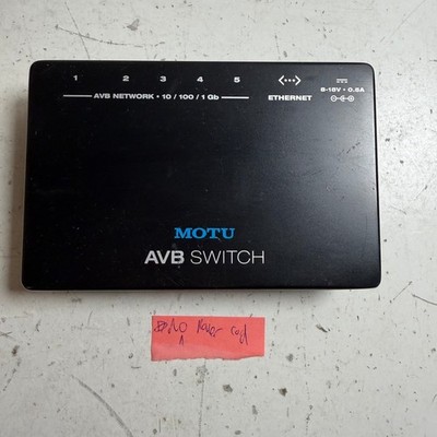 MOTU Black DC Wired 18V Compact 6-Port/1Gb AVB Ethernet Network Switch