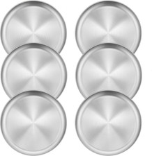 Homikit 6 Pack Stainless Steel Plates, 8 Inch Metal Kids Toddler Dinner Plate...