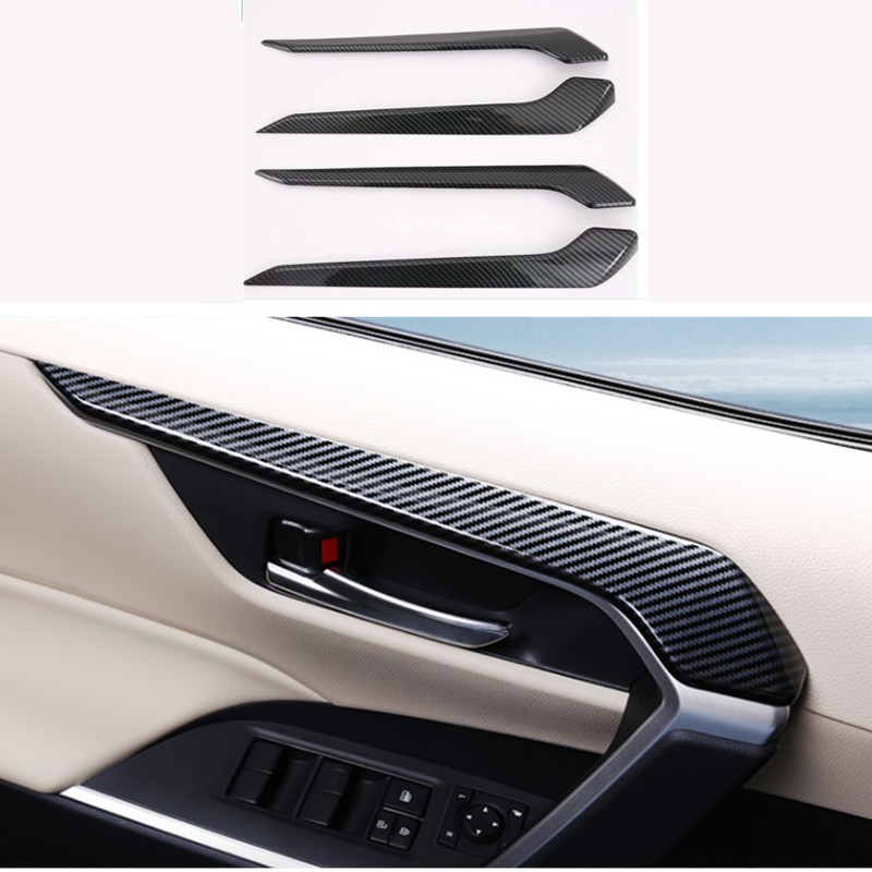 Carbon Fiber Interior Door Molding Strip Decor Trim Fit For ToyotaRAV4 2019-2023