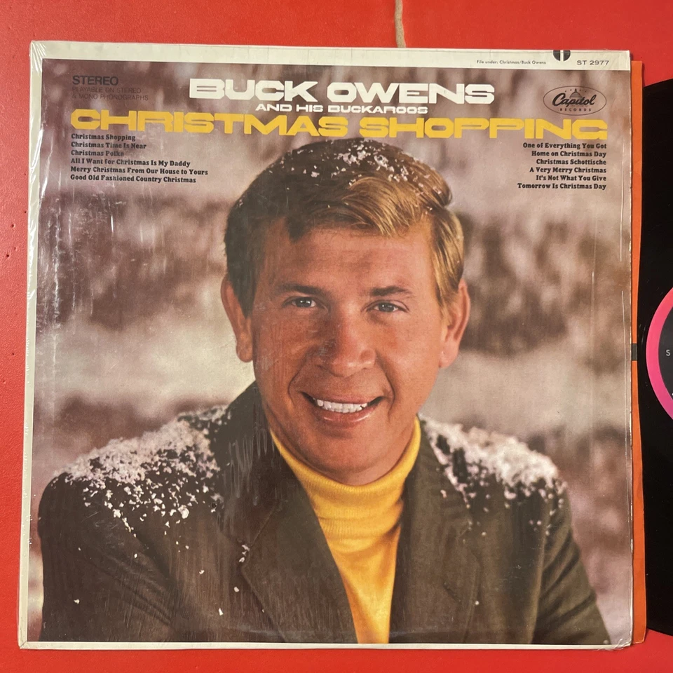 Buck Owens Christmas Shopping LP Capitol Stereo 1st Press W/ Shrink + Inner VG+ - Image 2 of 4