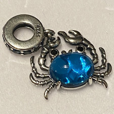 Dangle Charm-Anhänger Krabbe mit blauem oval...