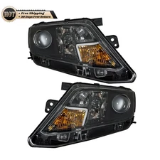 Silscvtt RH&LH Headlight Assembly For Ford Fusion 2010 2011 2012 Black Halogen