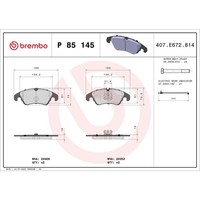 Bremsbelagsatz Brembo P 85 145, Vorne