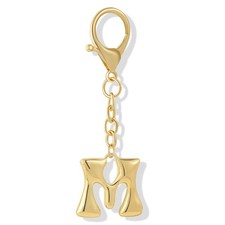 Gold Plated Bubble Initial Letter Keychain for Women Car Key Bag Purse Decora...