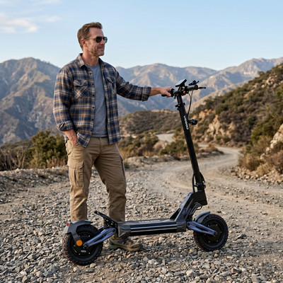 4000W Fast Electric Scooter Adults Dual Motor 45MPH 42Mile 11''Off-Road e Scooter