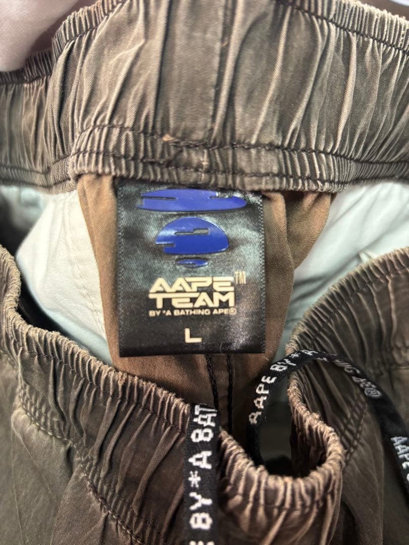 Aape A BATHING APE Cotton Nylon Wide Cargo Pants Faded Black L Waist 80cm thumbnail 10