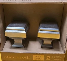Allen + Roth 2-Pack Square Brushed Nickel Curtain Rod Finials Fits 1 Inch Rod