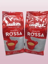 LAVAZZA QUALITA ROSSA WHOLE BEAN COFFEE BLEND 5/10 MEDIUM ROAST 340G LOT OF 2
