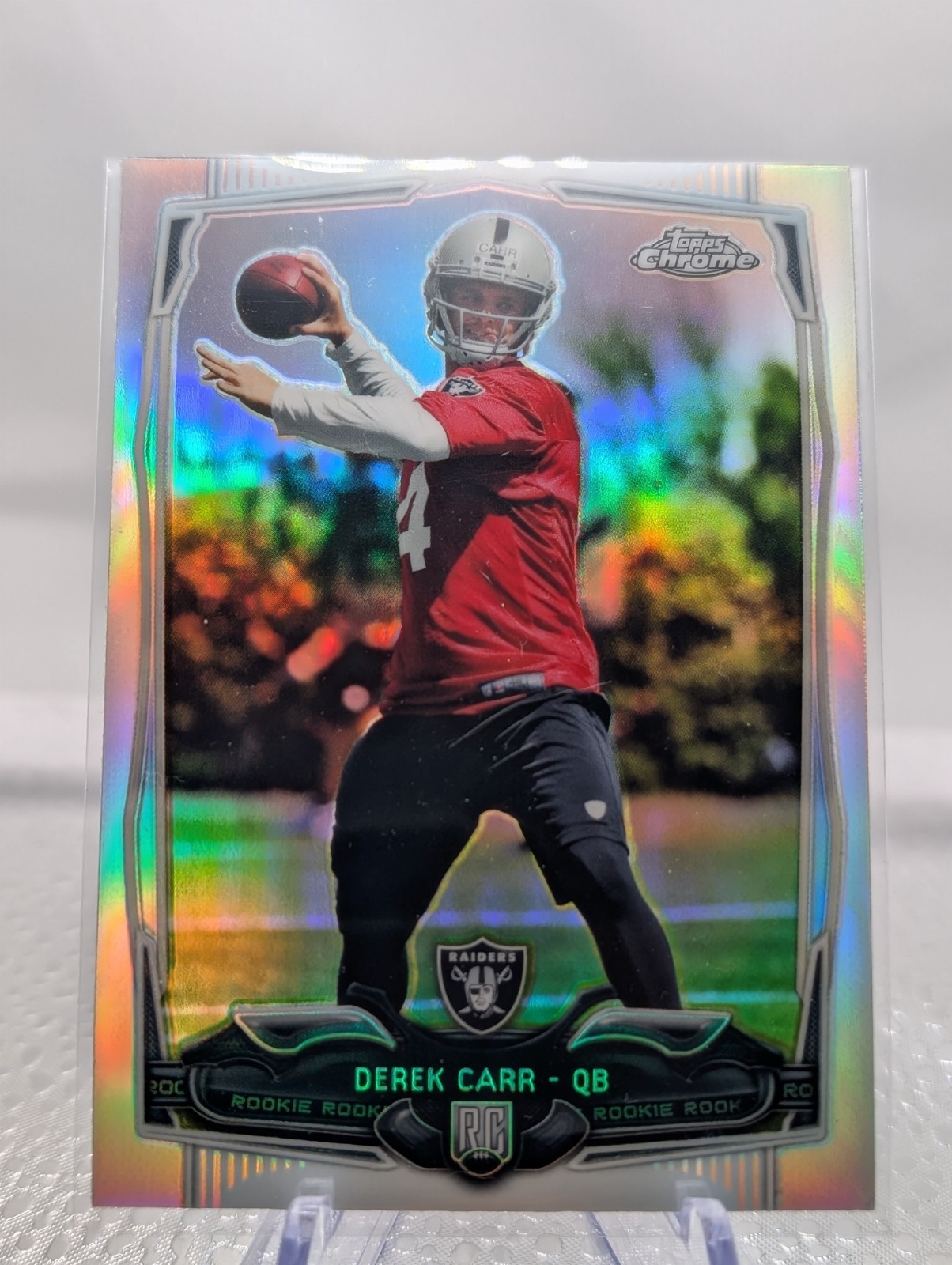 Derek Carr Topps Chrome #115 Refractor